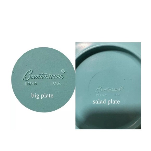 Boontonware Dinnerware Setting 5pc Place Setting‎ Vintage  "Belle" Turquoise - Picture 8 of 9